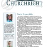 Cover of Churchright August-September 2021 issue with articles on church responsibilities and staff updates.