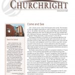 ChurchRight April-May 2022 newsletter cover with 'Come and See' theme and event details. Church of God.