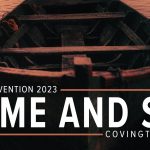 GC Convention 2023: 'Come and See' event in Covington, KY, featuring a boat and sunset background.