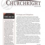 Churchright February-March 2023 edition cover; features membership notice and privileges and obligations article.
