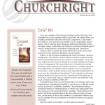 Churchright magazine December 2024 cover featuring Our Covenant God book and CoG7 101 article introduction.